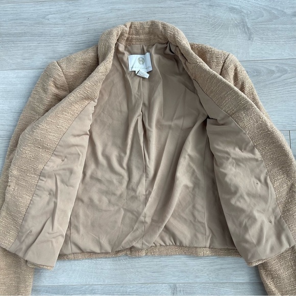 🥒 House of Harlow 1960 Double Breasted Tweed Crop Blazer Jacket Gold Buttons M - Picture 3 of 11